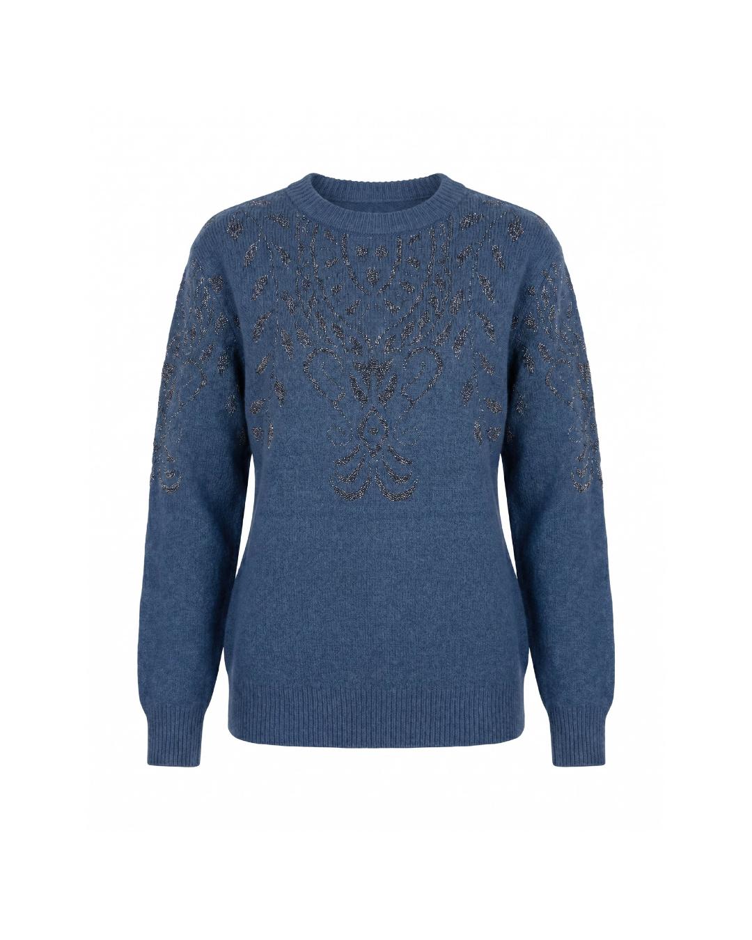Sophisticated metallic jacquard pull-over
