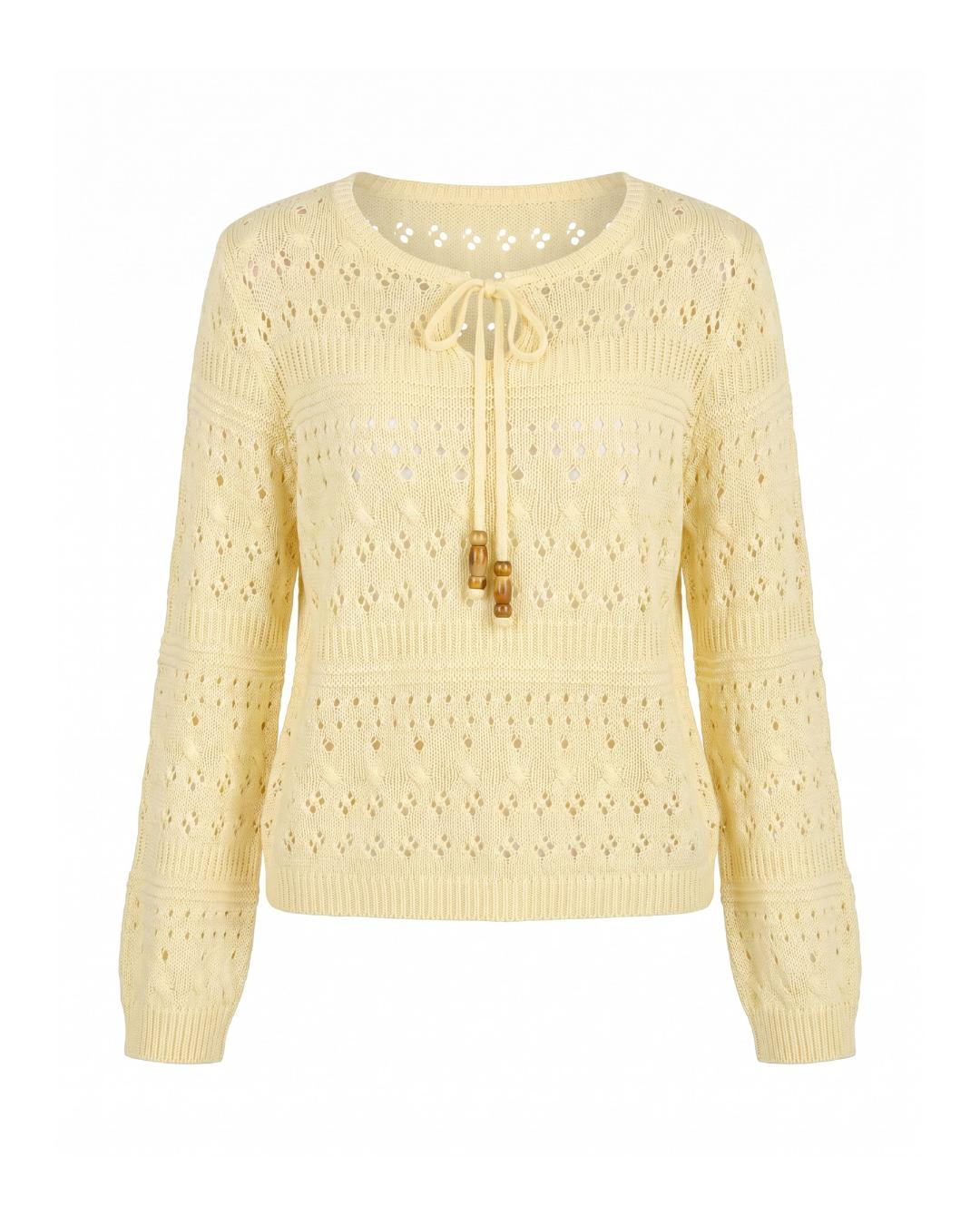 pointelle summer long sleeve top