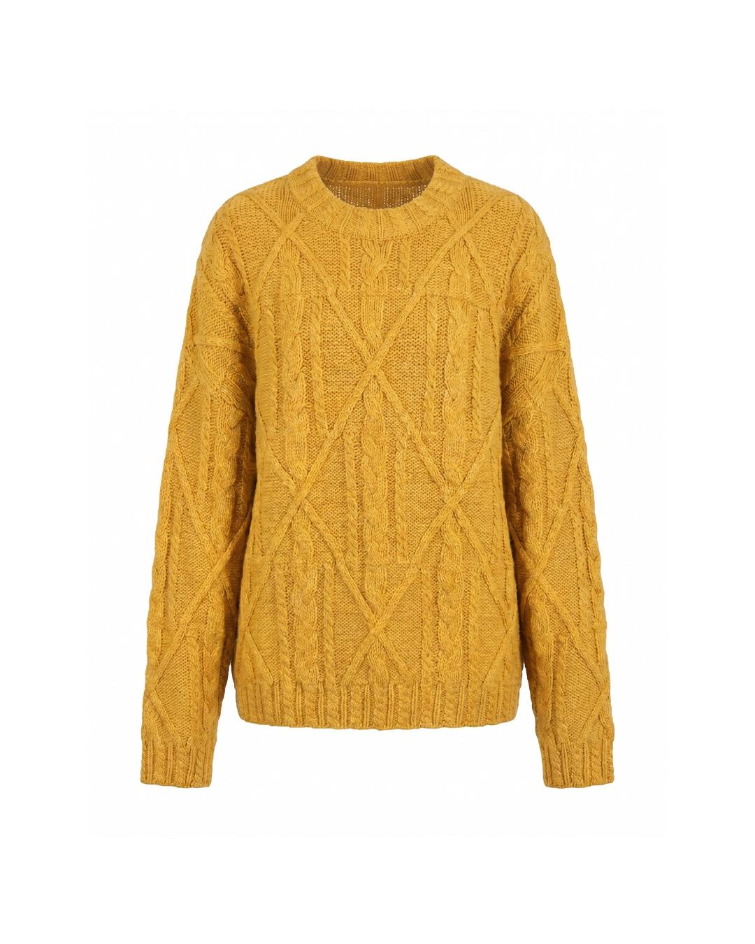 Timeless cable and diamond pattern long sleeve pullover