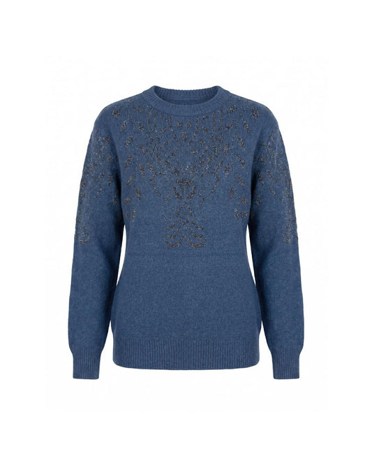 Sophisticated metallic jacquard pull-over