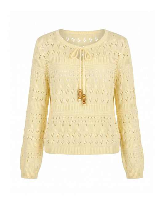 pointelle summer long sleeve top