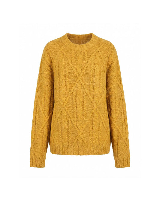 Timeless cable and diamond pattern long sleeve pullover
