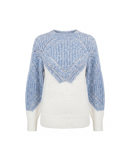 Two-tone long-sleeve pullover