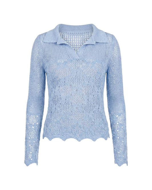 Flower crochet patterns long sleeve polo top